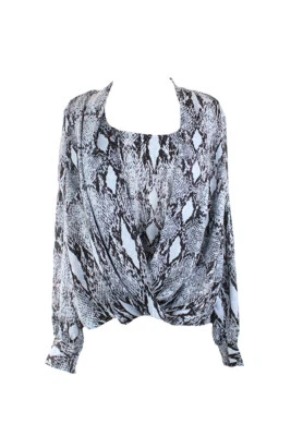 Alfani New Grey 3/4-Sleeve Dot Lace-Trim Dolman Blouse XS - Image 1 of 2