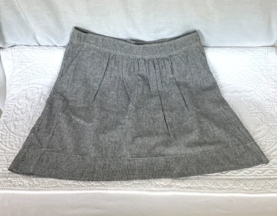 Falda Eileen Fisher Rayas Cáñamo y Algodón Orgánico Hasta la Rodilla Talla Grande Foto 1 de 4