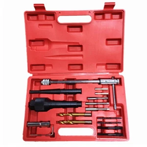Car Broken Glow Plug Removal Extractor Tool Kit 8mm 10mm Repair 1/4"- 28 UNF Hex - Foto 1 di 11