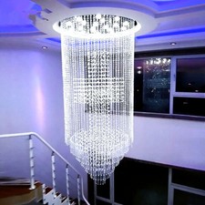 LED Crystal chandelier villa living room stair pendant lamp hotel lobby lighting