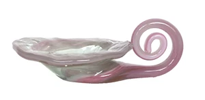 Vintage MCM Rosa & Weiß Swirl Früher Glas Schmuck/Wechsel Schale, 6-3/4" - Bild 1 von 11