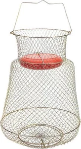 Floatable Galvanized Steel Wire Fish Basket, Collapsible Floatable Wire Basket - Picture 1 of 6