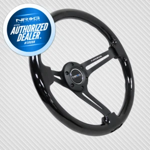 NRG 018 Deep Dish 350mm (13.8") Steering Wheel Black Wood Grip RST-018BK-BK - Bild 1 von 4