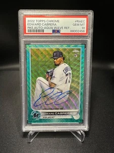 2022 Topps Chrome Bball - Edward Cabrera - Aqua Wave Rookie Auto - PSA 10 #RA-EC - Picture 1 of 3