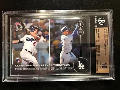 2016 Topps Now #209 Corey Seager RC-Trayce Thompson RC ~BGS 10~ ROY 749 SP - Image 1 of 2
