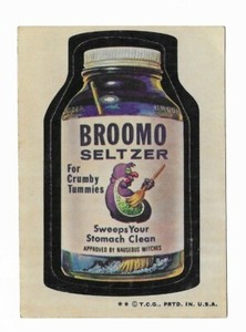  1974 Topps Wacky Packages Sticker Broomo Seltzer Sticker 6th Series