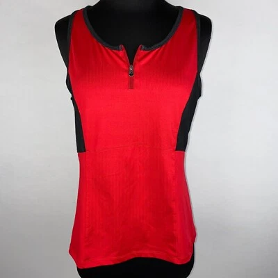 Tail Womens L Red Black Partial Quarter Zip Activewear Tank Top Golf Tennis NM - Image 1 of 4