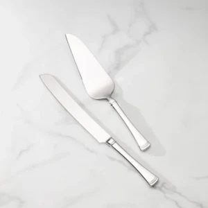 Lenox Stainless Flatware PORTOLA 2pc Dessert Serving Set New - Picture 1 of 1