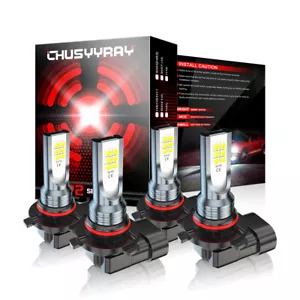 9005 9006 LED Headlight Kit 10000K Combo Bulbs Hi Lo Beam Super Bright White - Picture 1 of 10