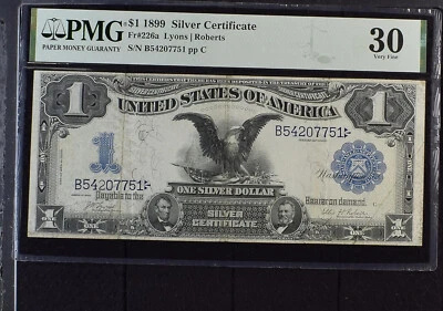 1899 $1 Silver Certificate Black Eagle FR #226a - VF-30 PMG Certified - Image 1 of 2