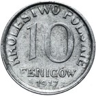 Königreich Polen Królestwo Polskie 10 Pfennig Fenig 1917 F - Schrift ist randnah