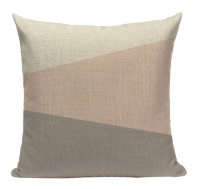 Funda de cojín de 18" - Estampado de bloques lisos con temática negra y rosa - Diseño minimalista Foto 1 de 4