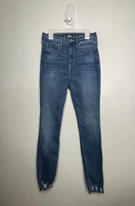 Hollister Jeans Womens Size 26 X 28 Curvy High Rise Skinny Stretch Distressed - Picture 1 of 6