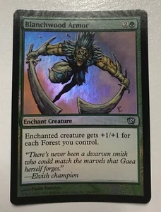 *FOIL* BLANCHWOOD ARMOR 8th Edition MTG Magic the Gathering card - Picture 1 of 2