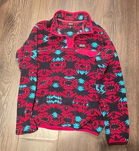 Patagonia Girls' Lightweight Synchilla Snap-T Pullover Lightning Portofino Pink - Picture 1 of 5