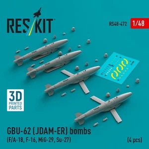 GBU-62 JDAM-ER Bombas 4 piezas 1:48 Impreso en 3D ResKit RS48-0472 - Imagen 1 de 3