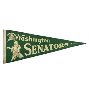 Vintage 1950s WASHINGTON SENATORS Full Size Green MLB Pennant DC Capitol Rotunda - Picture 1 of 15