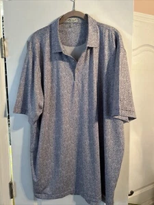 Peter Millar Men's Size XL Summer Comfort Polo Shirt Blue/ Gray Leaf Golf - Picture 1 of 8
