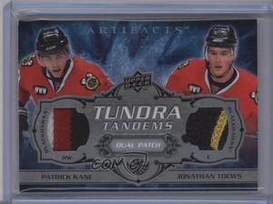 2008-09 Upper Deck Artifacts Silver /10 Patrick Kane Jonathan Toews Dual Patch