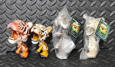 Wild Republic Lote de 4 Mini Chompers - Juguetes Lobo, Elefante, Tigre, Leopardo Foto 1 de 4