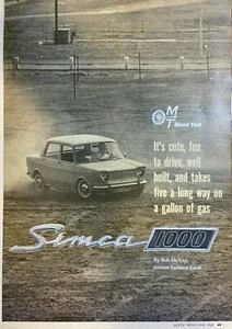 Road Test 1965 Simca 1000 illustrated - Picture 1 of 3
