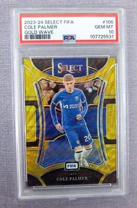 2023-24 Panini Select FIFA Cole Palmer 106 Gold Wave 06/10 PSA 10 Gem Mint - Picture 1 of 3