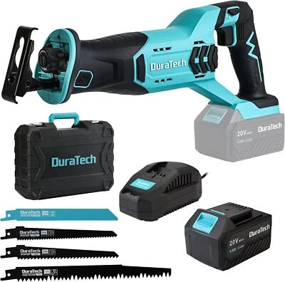 DURATECH Cordless Reciprocating Saw 20V4.0Ah Li-Ion Battery 3000SPM 4 Saw Blades - Image 1 of 4