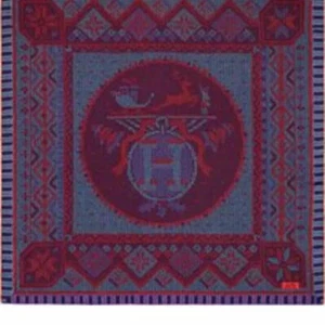 "Hermes Bufanda Al Fuego 90 cm Rojo Seda Púrpura Carre chimenea 35" - Imagen 1 de 3