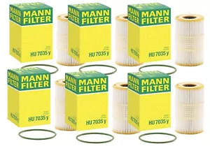 Mann Set of 6 Engine Oil Filters HU 7035 y for Audi A6 A7 A8 Quattro Q7 - Picture 1 of 1