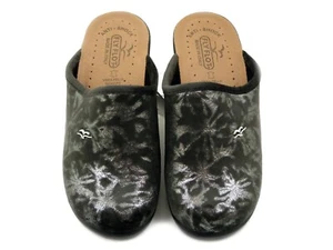 Pantofole Donna Invernali Velluto Grigio Sottopiede Soft Vera Pelle FLYFLOT - Imagen 1 de 4