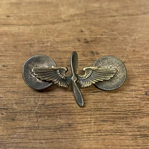 Vintage WW2 Sterling Silver Air Force Cadet Pilot Wings and Propeller Pin - Picture 1 of 4