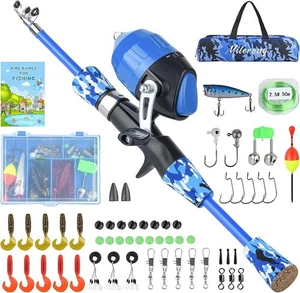 Milerong Kids Fishing Rod, Kids Fishing Pole Portable Telescopic Fishing Rod ... - Picture 1 of 7
