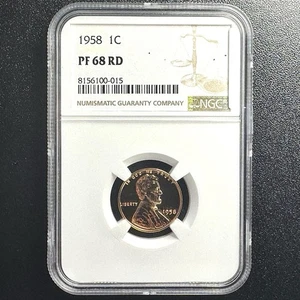 1958 Proof Lincoln Wheat Cent Penny Graded NGC PF 68 RD Beautiful Red Coin - Picture 1 of 4