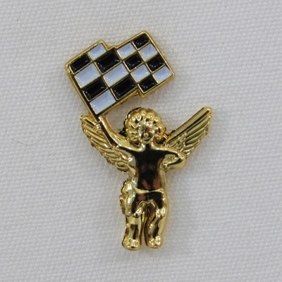 Racing Angel Checkered Flag Lapel Pin Collector - Image 1 of 4