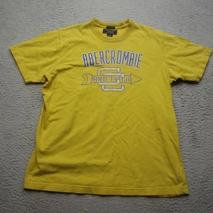 Abercrombie & Fitch Shirt Mens XL Yellow Muscle Tee Spell Out Graphic Y2K - Picture 1 of 12
