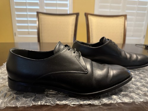 Autentiche scarpe eleganti Balenciaga stringate in pelle nera taglia 45 US 12