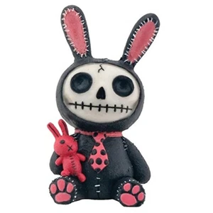 Furrybones Black Bun Bun Skeleton Dressed in Bunny Rabbit Costume Figurine New - Picture 1 of 2