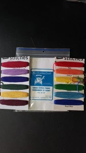 Charles Craft Cross Stitch Fabric 22-Count 12"x18" Lot NEW with 2 Packs Thread - Picture 1 of 4