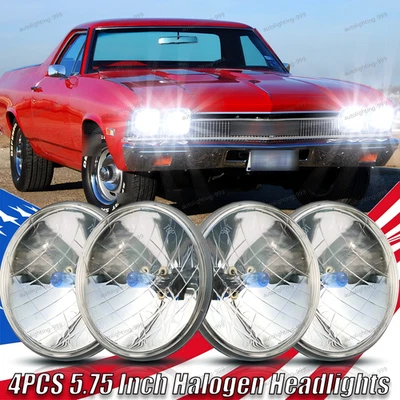 4Pcs 5.75" 5 3/4" Headlights Hi-Lo Sea Beam For Chevy Impala El Camino New - Image 1 of 4
