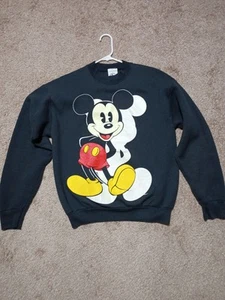 Vintage Disney Mickey Mouse schwarzes Sweatshirt Größe L Made in USA - Bild 1 von 9