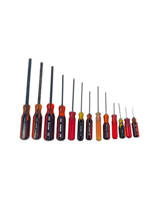 Hunter Hex Allen Hand Tool Workshop Equipment Set, Red Black Handle, 13 Pcs - Image 1 of 4