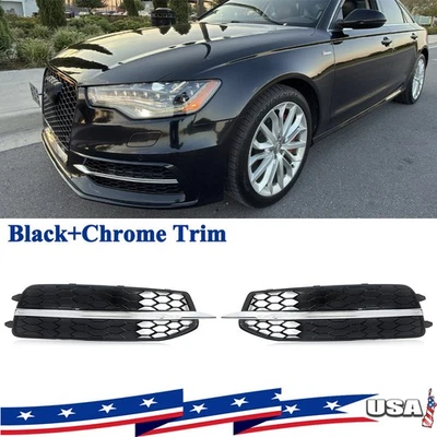 Front Fog Light Grille Fog Lamp Grill Cover For Audi A6 C7 S Line S6 2012-2014 Foto 1 de 4