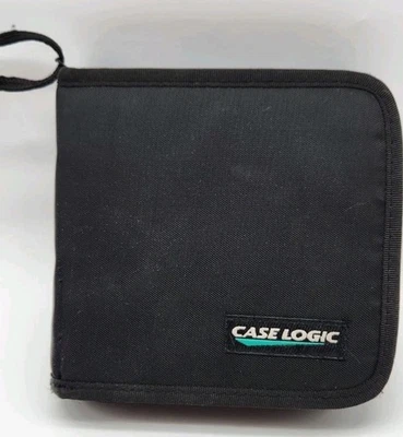 Vtg 1990s Case Logic 24 Capacity CD/DVD Travel Storage Wallet Black Nylon Zipper - Image 1 of 4