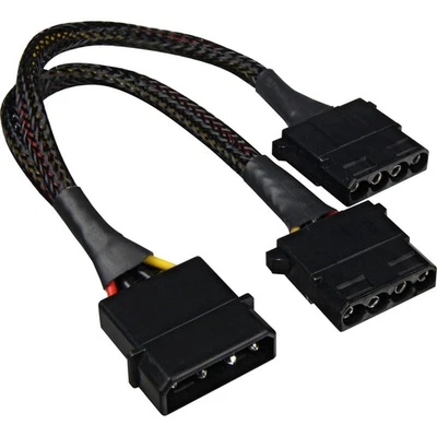 Sharkoon Y-Stromkabel 4Pin Molex auf 2x 4Pin Molex, schwarz - Bild 1 von 2