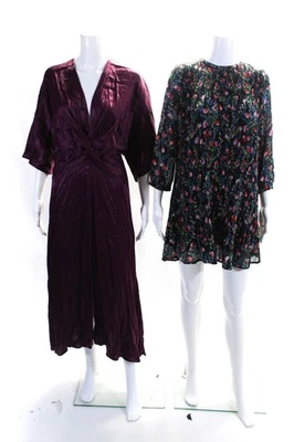 Vestido largo Zara para mujer hasta la rodilla negro púrpura talla XS lote 2 Foto 1 de 4