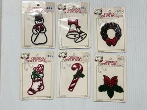 Lote de parches apliques de Navidad vintage 1979 guirnalda muñeco de nieve bastón de caramelo medias - Imagen 1 de 3