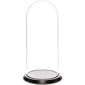 Plymor 5.5" x 13" Glass Display Dome Cloche (Black Wood Veneer Base) - Picture 1 of 2