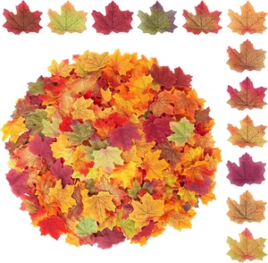 600 Stück Simulation Ahornblatt Herbstdeko Künstliche Ahornblätter Halloween - Bild 1 von 7