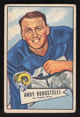 1952 Bowman Small Andy Robustelli Rookie #85 - Los Angeles Rams - HOF RC VG - Image 1 of 2