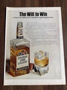 Canadian Lord Calvert Vintage Print Ad The Will To Win 1960s Whiskey - Bild 1 von 4